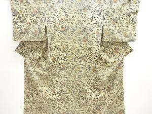 流水に菊松竹梅模様上代紬着物